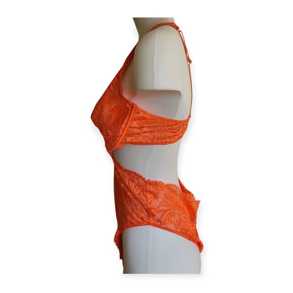 La SENZA Portofino Orange lace one-piece lingerie teddy one-piece size XL EUC - Picture 2 of 9